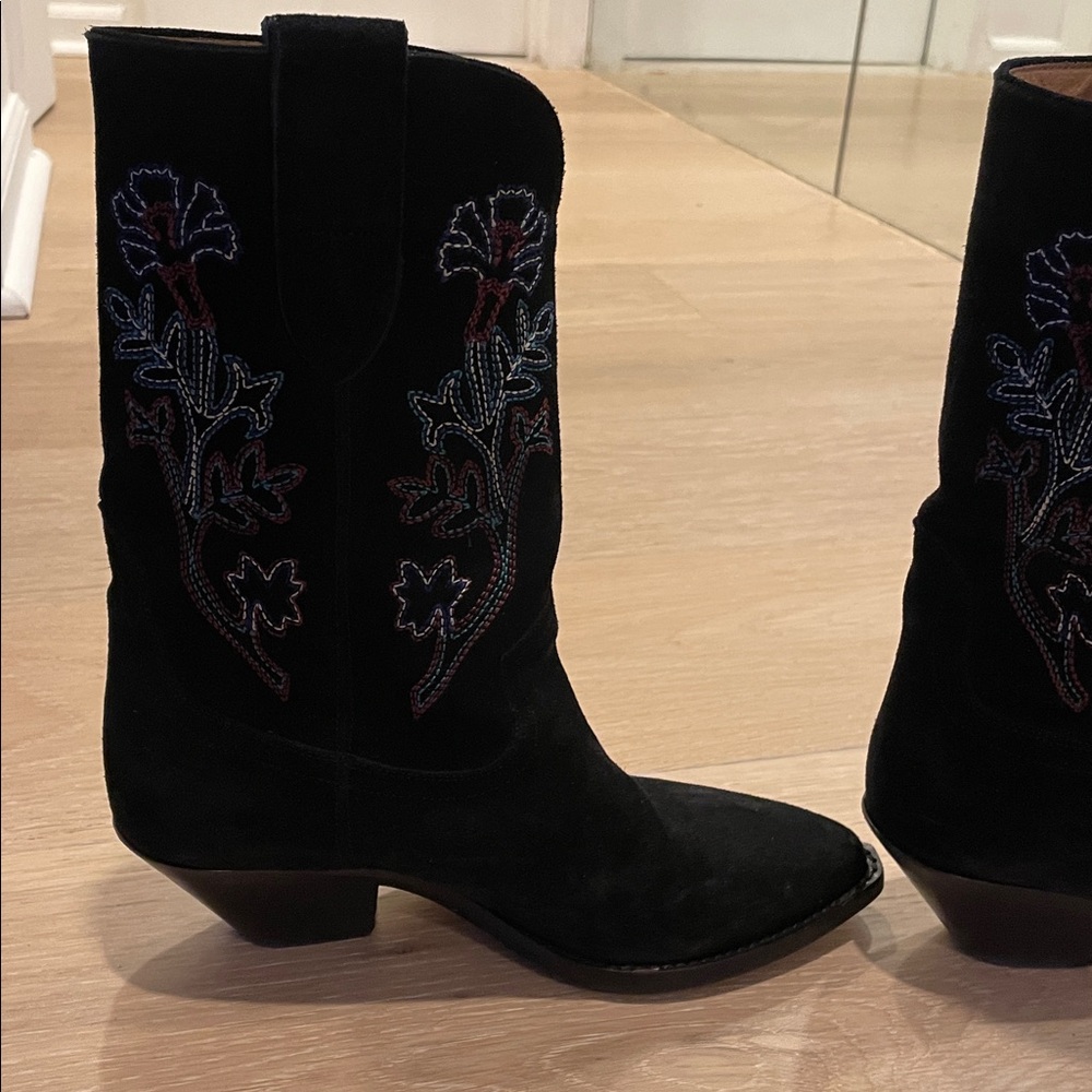 Isabel Marant Embroidered Black Western Boots - Picture 11 of 11
